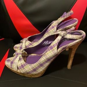 Slightly used purple plaid heels